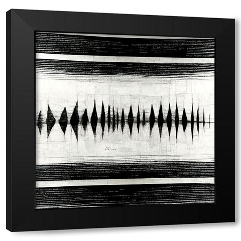 Waveform 3 Black Modern Wood Framed Art Print by Screendoor