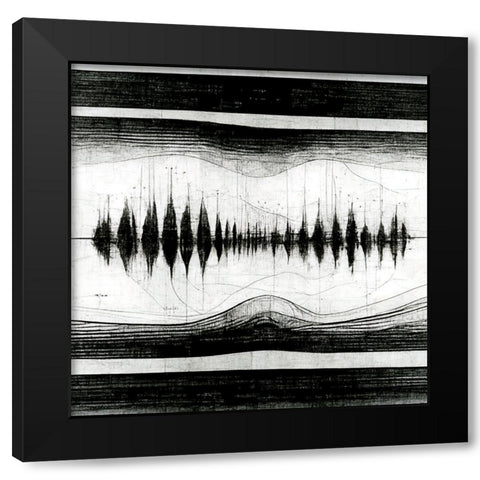 Waveform 5 Black Modern Wood Framed Art Print by Screendoor