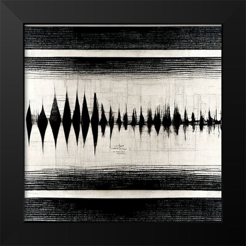 Waveform 7 Black Modern Wood Framed Art Print by Screendoor