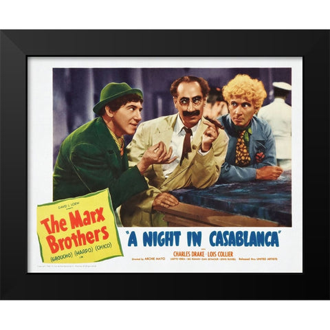 A Night in Casablanca Black Modern Wood Framed Art Print by Screendoor