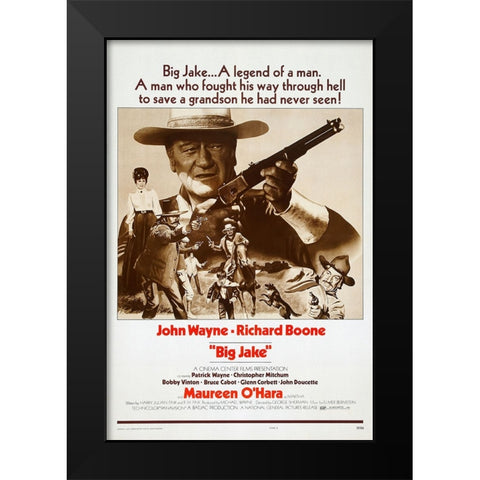 Big Jake Black Modern Wood Framed Art Print by Screendoor