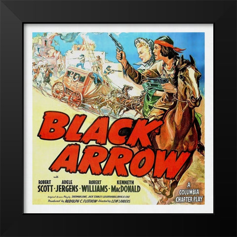 Black Arrow Black Modern Wood Framed Art Print by Screendoor