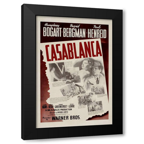 Casablanca Black Modern Wood Framed Art Print by Screendoor