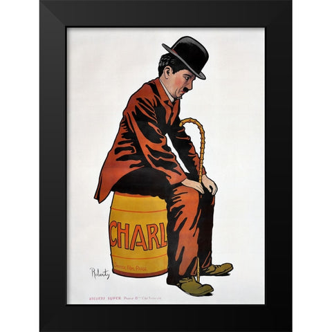 Charlie Black Modern Wood Framed Art Print by Screendoor
