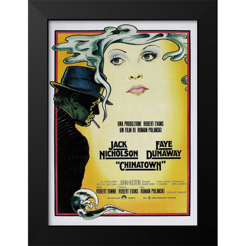 Chinatown Black Modern Wood Framed Art Print by Screendoor