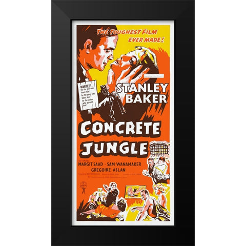 Concrete Jungle Black Modern Wood Framed Art Print by Screendoor