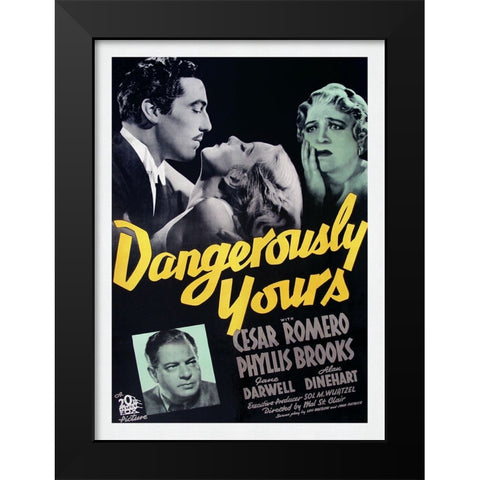Dangerously Yours Black Modern Wood Framed Art Print by Screendoor