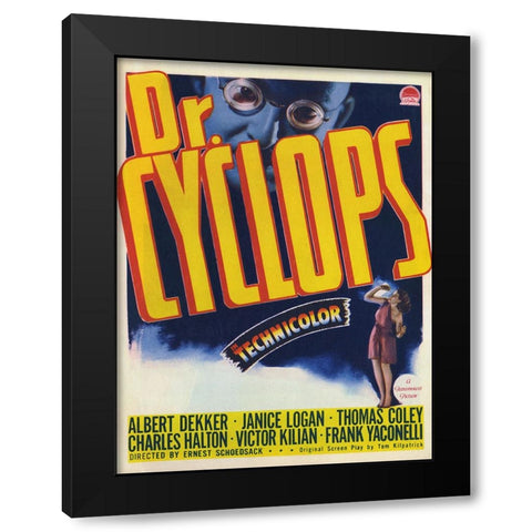 Dr Cyclops Black Modern Wood Framed Art Print with Double Matting by Screendoor