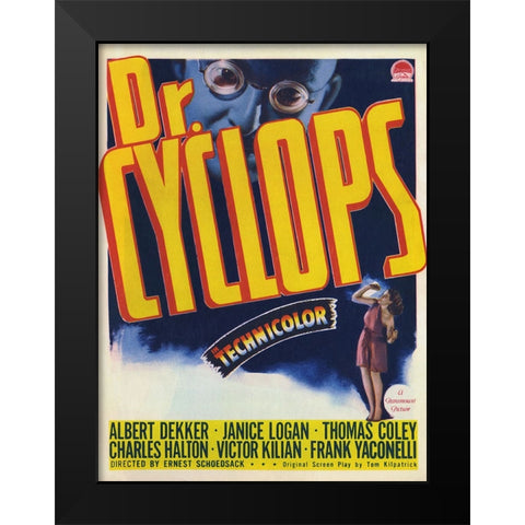 Dr Cyclops Black Modern Wood Framed Art Print by Screendoor