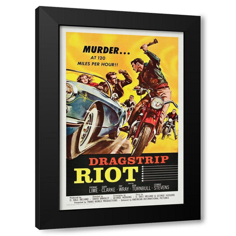 Dragstrip Riot Black Modern Wood Framed Art Print with Double Matting by Screendoor
