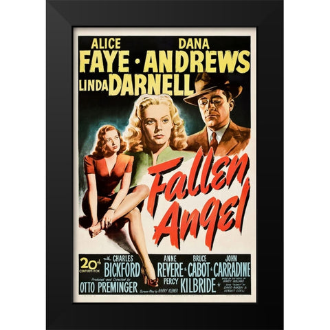 Fallen Angel Black Modern Wood Framed Art Print by Screendoor