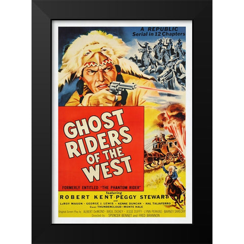 Ghost Riders of the West Black Modern Wood Framed Art Print by Screendoor