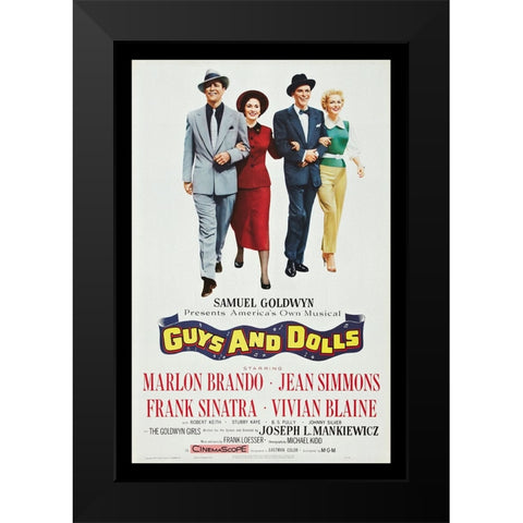 Guys and Dolls Black Modern Wood Framed Art Print by Screendoor