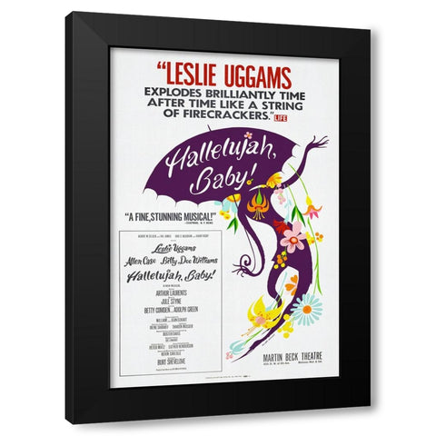 Hallelujah Baby Black Modern Wood Framed Art Print by Screendoor