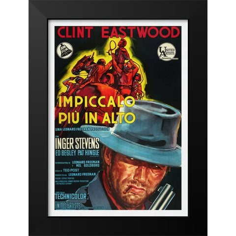 Impiccalo Piu In Alto Black Modern Wood Framed Art Print by Screendoor