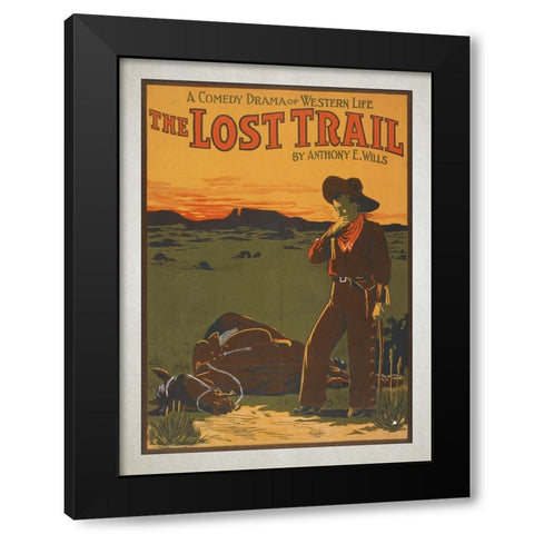 The Lost Trail Black Modern Wood Framed Art Print with Double Matting by Screendoor