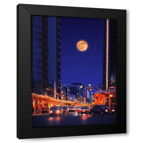 Cinematic City 2 Black Modern Wood Framed Art Print with Double Matting by Orozco, Danner