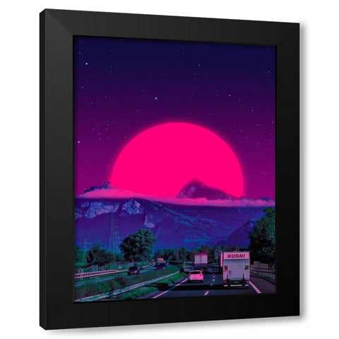 Neon Worlds 4 Black Modern Wood Framed Art Print with Double Matting by Orozco, Danner
