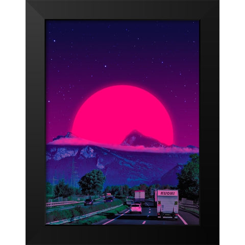 Neon Worlds 4 Black Modern Wood Framed Art Print by Orozco, Danner