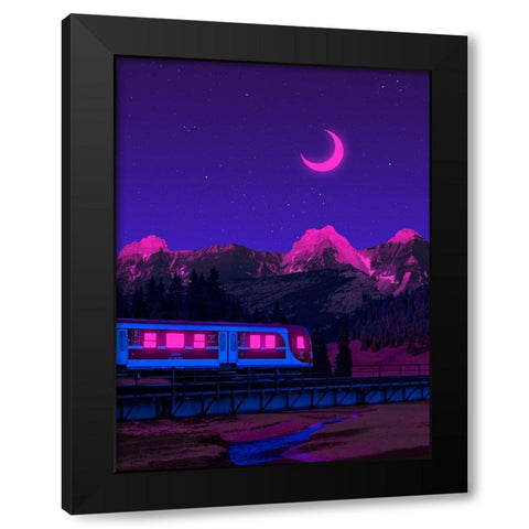 Neon Worlds 3 Black Modern Wood Framed Art Print by Orozco, Danner