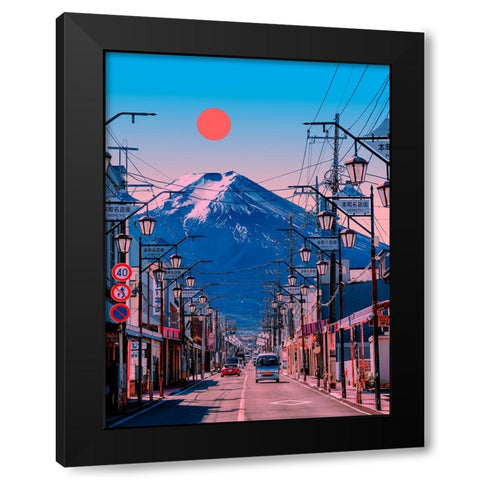 Fuji Black Modern Wood Framed Art Print with Double Matting by Orozco, Danner