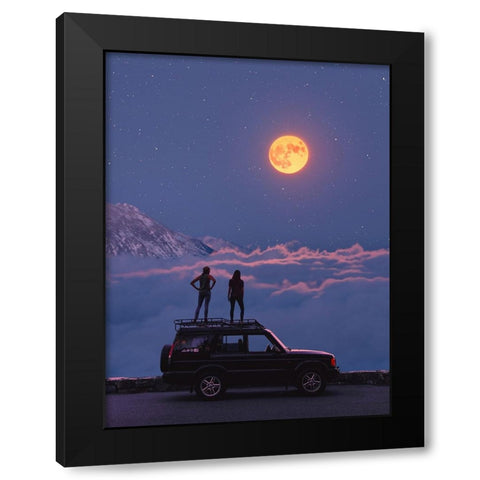 Moonlight 1 Black Modern Wood Framed Art Print with Double Matting by Orozco, Danner