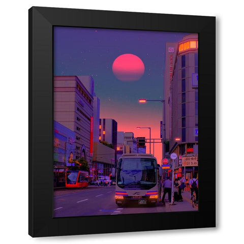 Neon Worlds 6 Black Modern Wood Framed Art Print with Double Matting by Orozco, Danner