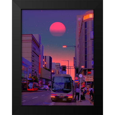 Neon Worlds 6 Black Modern Wood Framed Art Print by Orozco, Danner