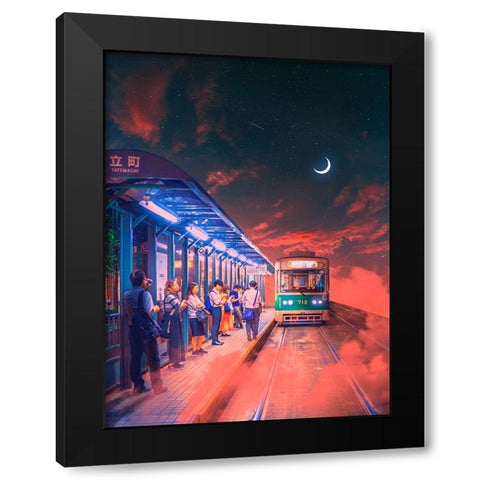 Neon Worlds 8 Black Modern Wood Framed Art Print with Double Matting by Orozco, Danner