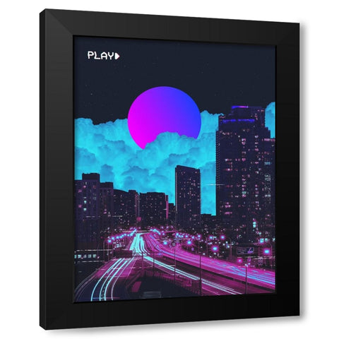 VHS City Black Modern Wood Framed Art Print with Double Matting by Orozco, Danner