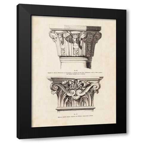 Architectural Ornament - I Black Modern Wood Framed Art Print by CAG