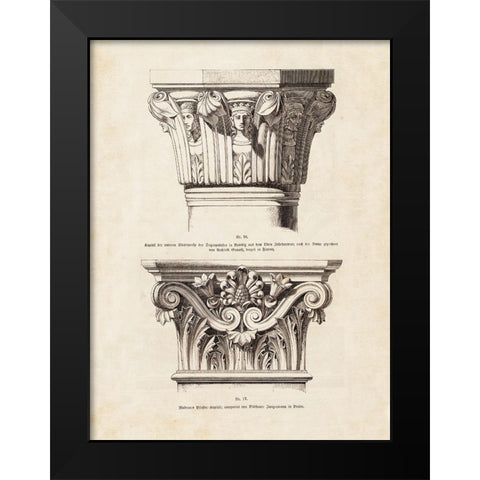 Architectural Ornament - I Black Modern Wood Framed Art Print by CAG