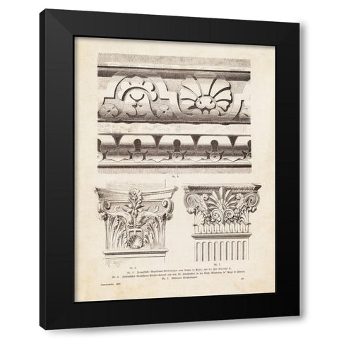 Architectural Ornament - II Black Modern Wood Framed Art Print with Double Matting by CAG