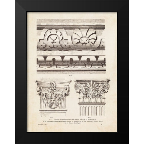 Architectural Ornament - II Black Modern Wood Framed Art Print by CAG