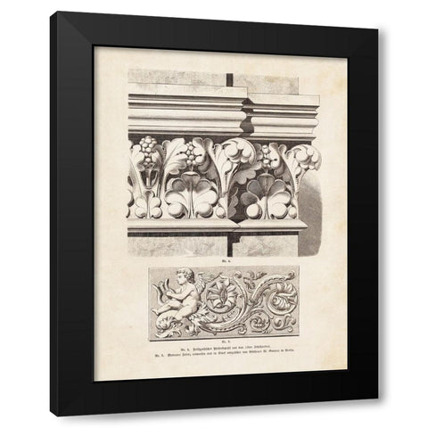 Architectural Ornament - III Black Modern Wood Framed Art Print with Double Matting by CAG