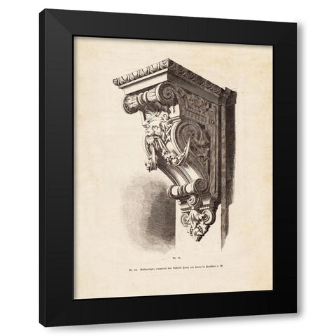 Architectural Ornament - IV Black Modern Wood Framed Art Print with Double Matting by CAG