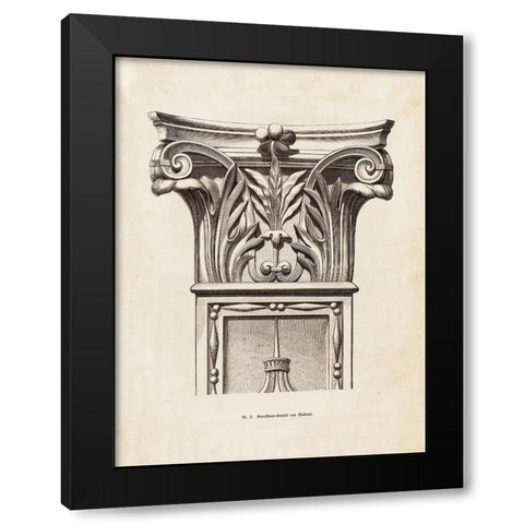 Architectural Ornament - VI Black Modern Wood Framed Art Print by CAG