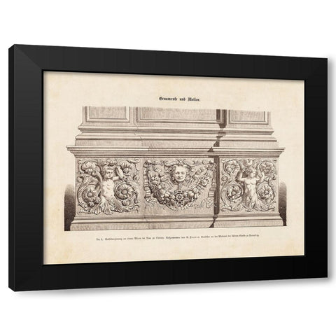 Architectural Ornament - VII Black Modern Wood Framed Art Print with Double Matting by CAG