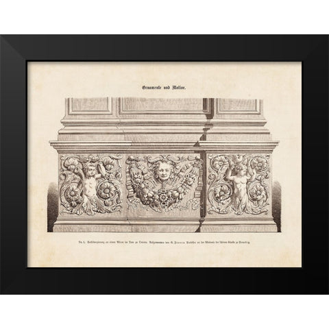 Architectural Ornament - VII Black Modern Wood Framed Art Print by CAG
