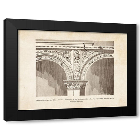 Architectural Ornament - VIII Black Modern Wood Framed Art Print with Double Matting by CAG