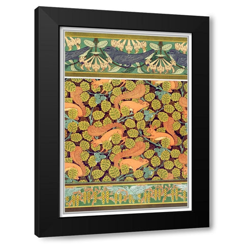 Decoration And Ornament - III Black Modern Wood Framed Art Print with Double Matting by CAG