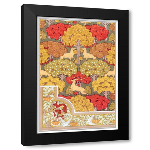 Decoration And Ornament - V Black Modern Wood Framed Art Print by CAG