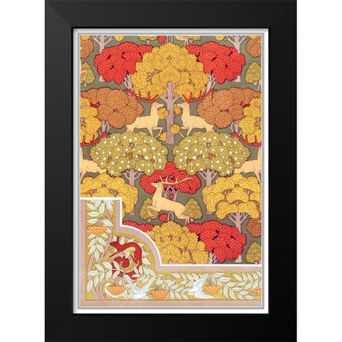 Decoration And Ornament - V Black Modern Wood Framed Art Print by CAG