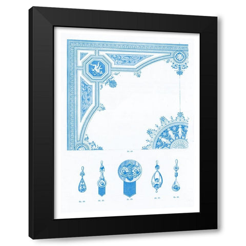 Vintage Pattern I Black Modern Wood Framed Art Print with Double Matting by Gewerbehalle