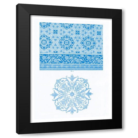 Vintage Pattern II Black Modern Wood Framed Art Print by Gewerbehalle