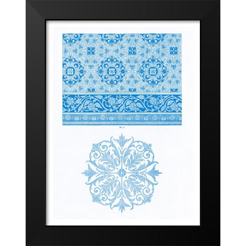 Vintage Pattern II Black Modern Wood Framed Art Print by Gewerbehalle