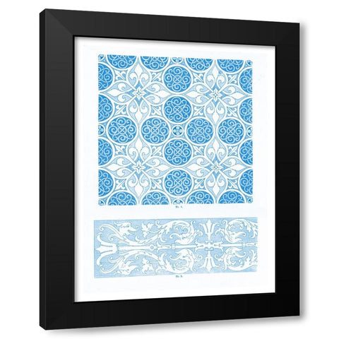 Vintage Pattern IV Black Modern Wood Framed Art Print with Double Matting by Gewerbehalle