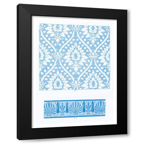 Vintage Pattern V Black Modern Wood Framed Art Print with Double Matting by Gewerbehalle