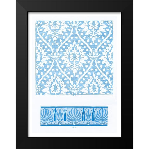 Vintage Pattern V Black Modern Wood Framed Art Print by Gewerbehalle