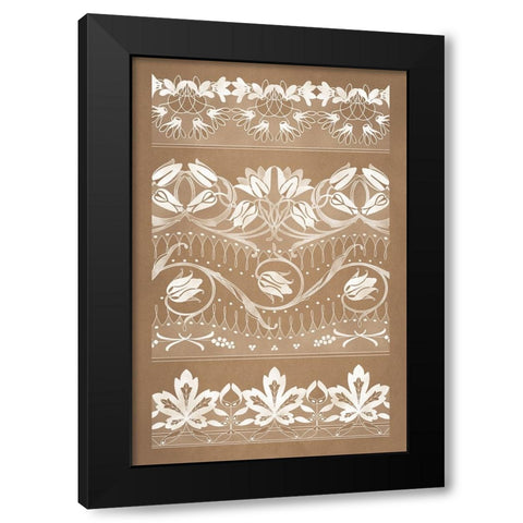 Designs for Lace and Embroidery (1899) - I Black Modern Wood Framed Art Print by Aubert, Felix